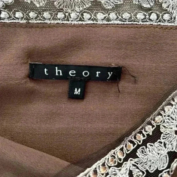 THEORY brown silk chiffon shirt - Picture 4 of 4